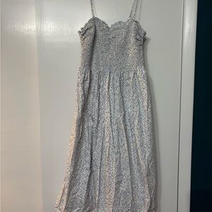 Blue and white Floral Spaghetti Strap Dress